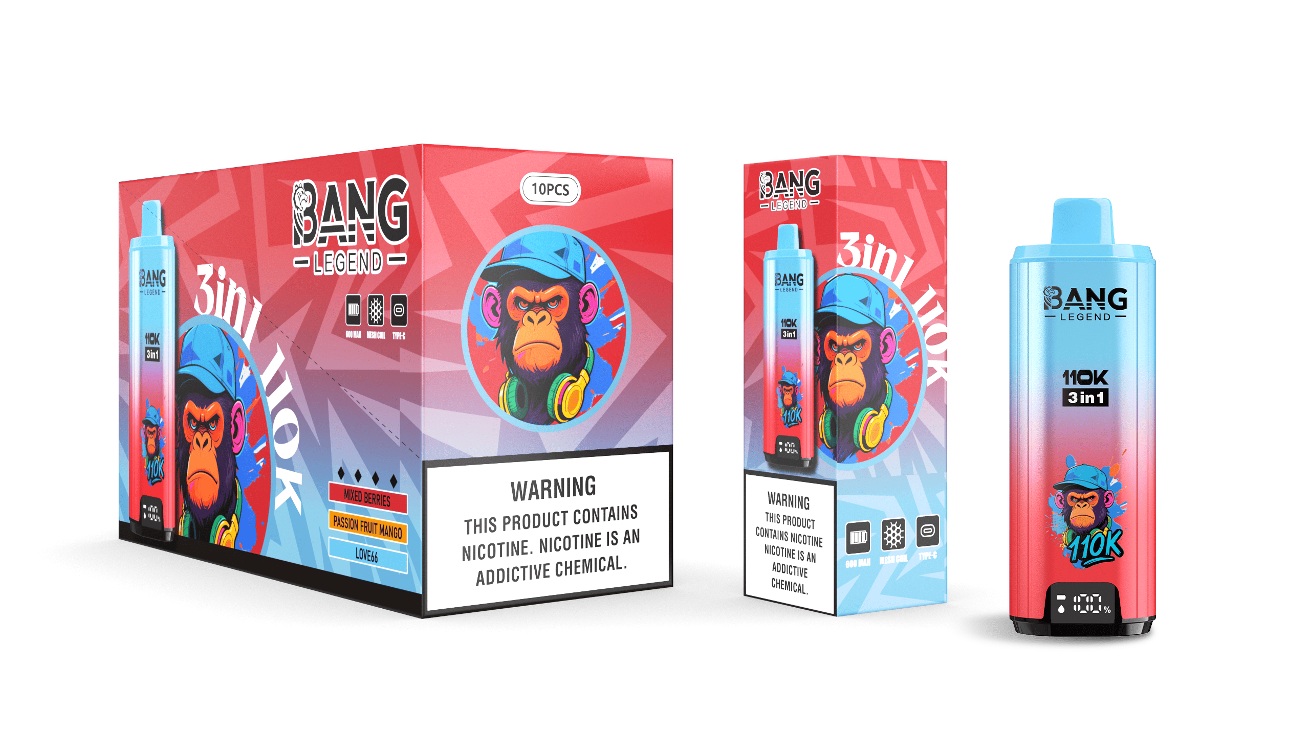 Bang Legend 110K Mixed Berries/Passion Fruit Mango/Love66