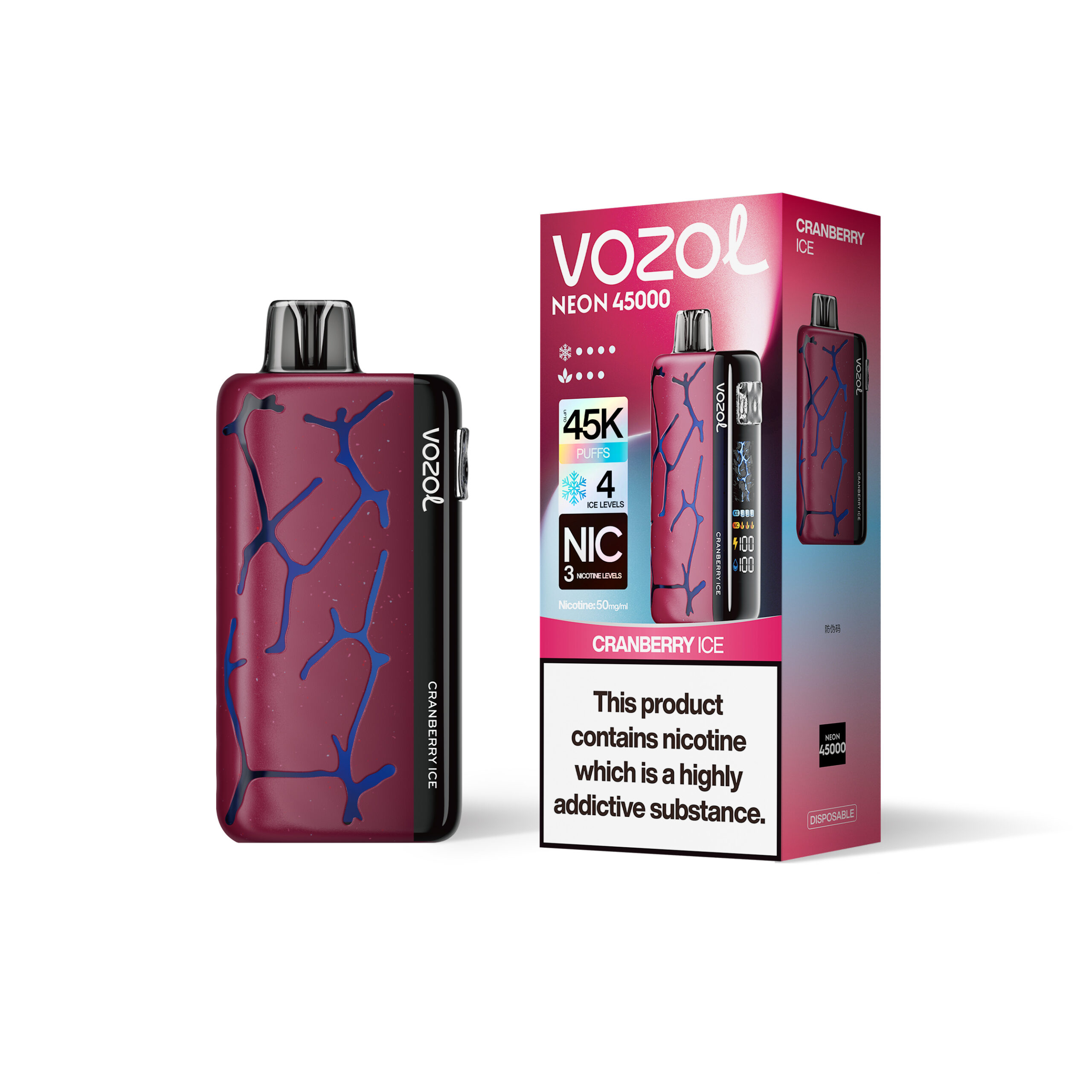 Vozol Neon 45000 Cranberry Ice